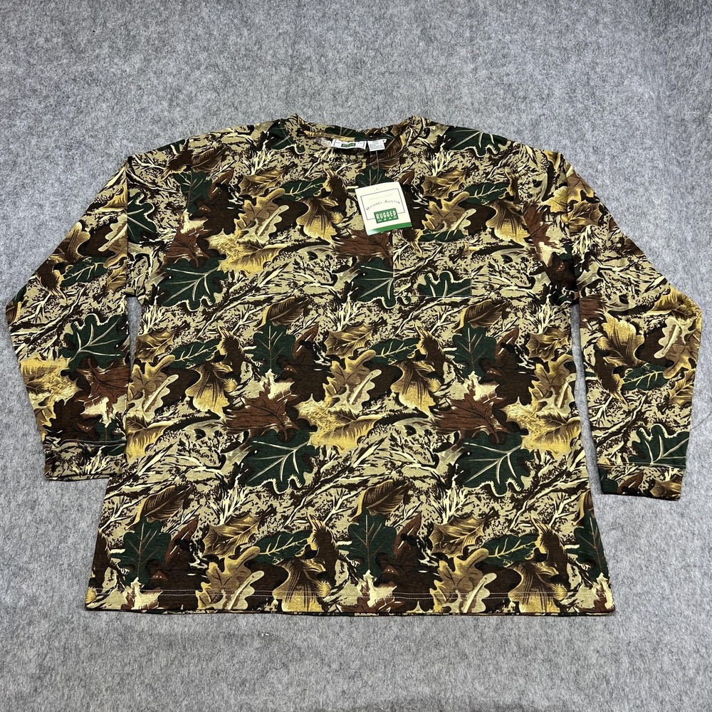 Michael Austin Shirt Mens 2XL Camo Long Sleeve Rugged Wear Hunting Tee Outdoor